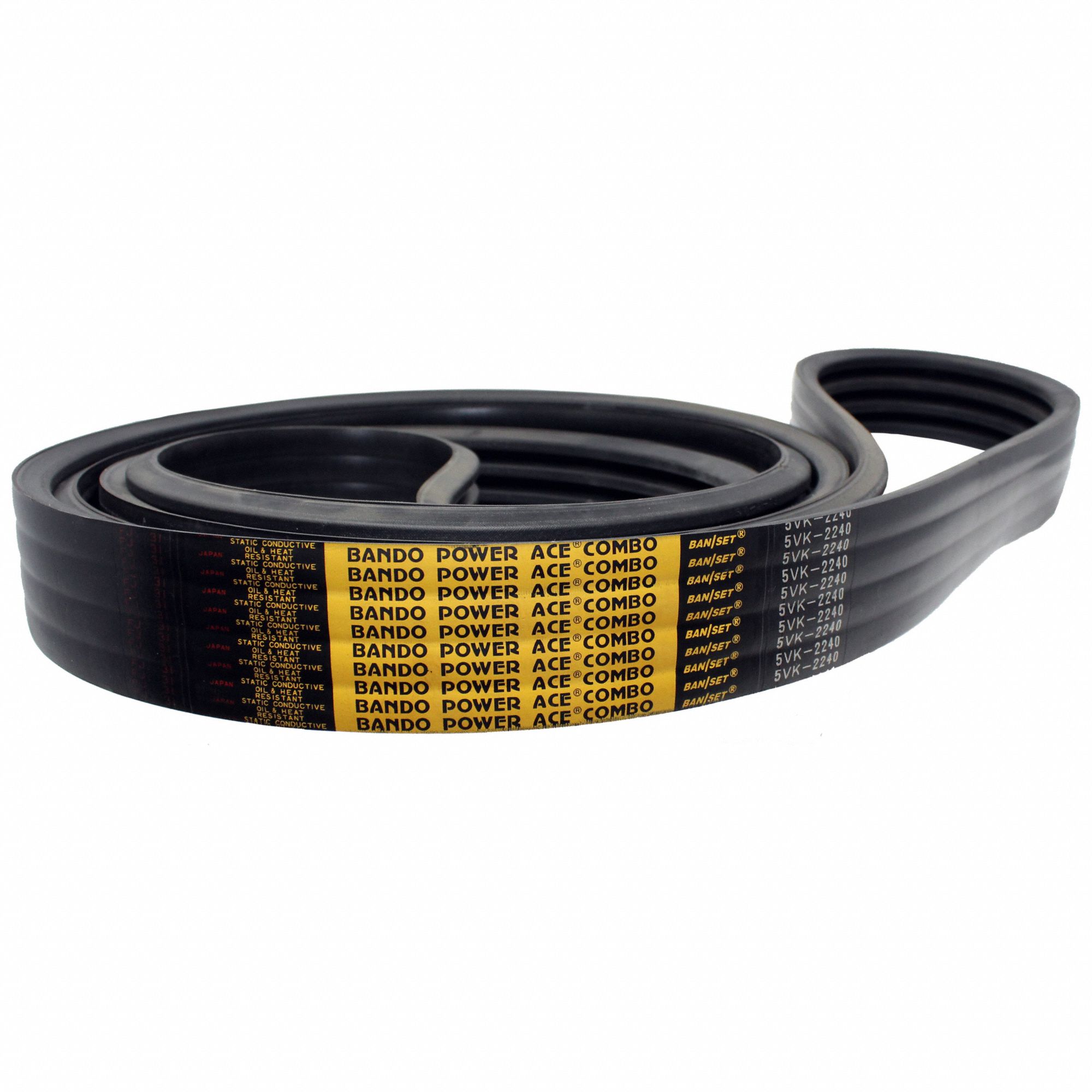 BANDO V-Belt: 5VK2240, 5 Ribs, 224 in Outside Lg, 3.1 in Top Wd, 5/8 in  Thick