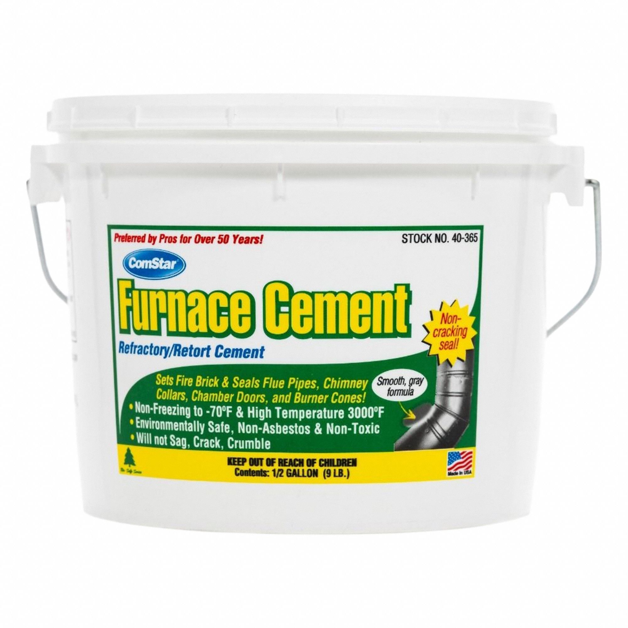 Furnace Refractory and Retort Solution: 1/2 gal Size, Gray, Air Cure