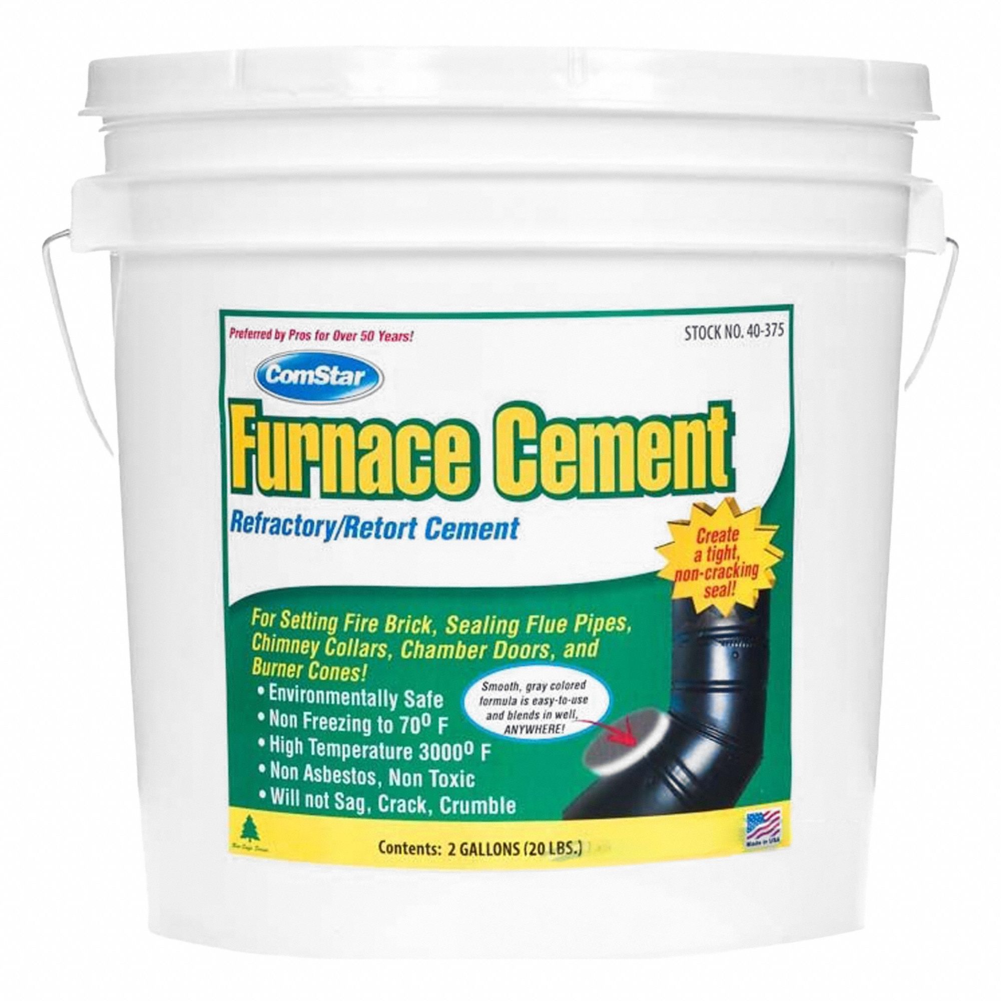 Furnace Refractory and Retort Solution: 2 gal Size, Gray, Air Cure