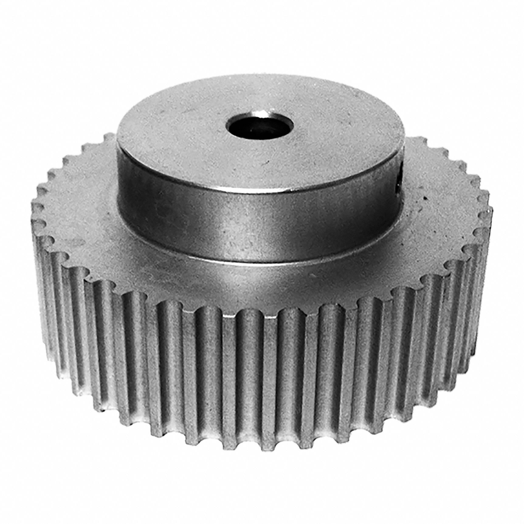 DAYTON Timing Pulley: Curvilinear, Fixed, For HTD Timing Belt Section, For 15 mm Belt Wd, 40 Teeth (MPN 40-5M15-6A4). Key specifications — Brand: DAYTON; Finish: Clear Anodized; For Belt Series: Powerhouse®.