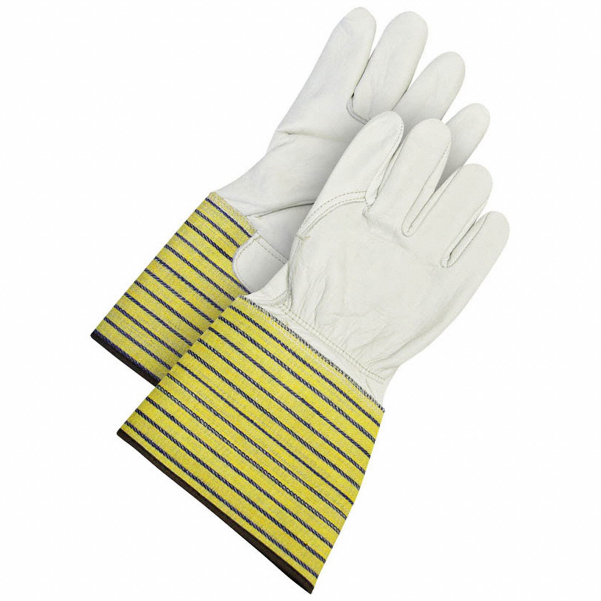 FITTER GLOVE, INSULATED, 5 IN CUFF, SIZE X-LARGE/10, PEARL/YELLOW/BLACK, COWHIDE, PAIR