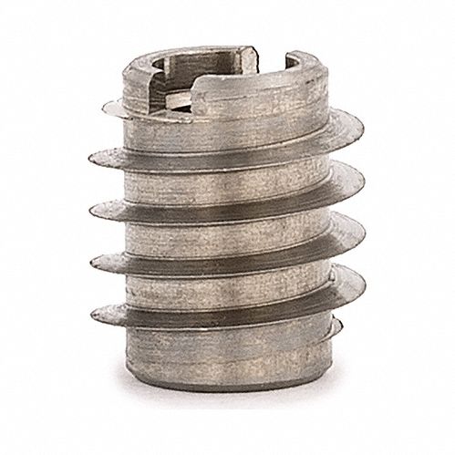 Knife Thread Insert: #4-40 Int Thrd Sz, 3/8 in Overall Lg, 1/4 in Dia, Stainless Steel, Plain, 10 PK
