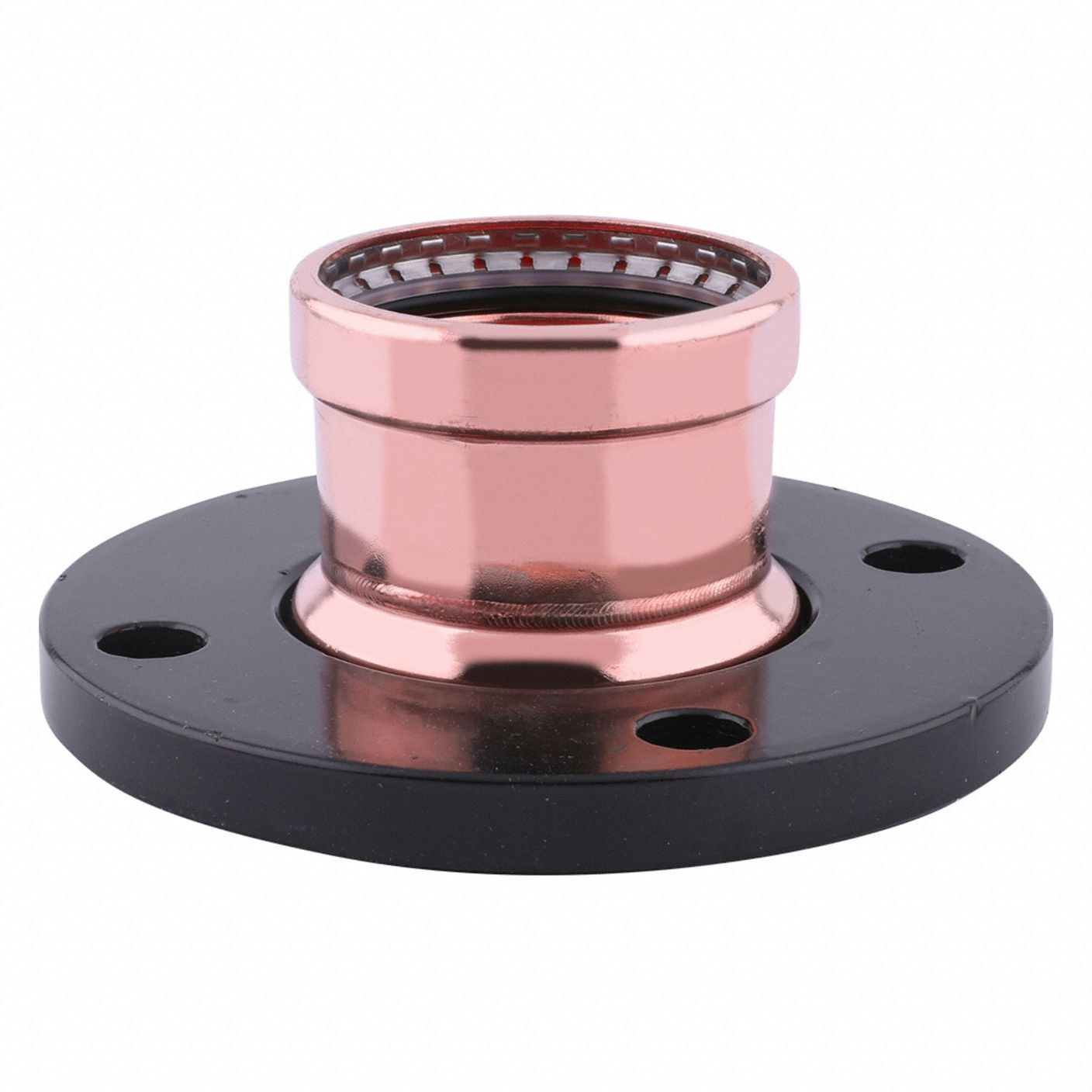 Crimp Adapter Fitting: Flange, 2 1/2 in CTS size, Press-fit x Flange, Copper/Iron