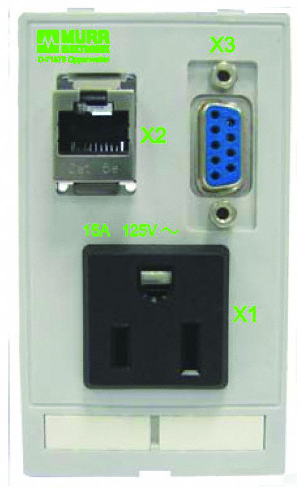 Combination Insert: RJ45 Cat5E/SUB-D9, NEMA 5-15, 125 V AC Socket Volt Rating