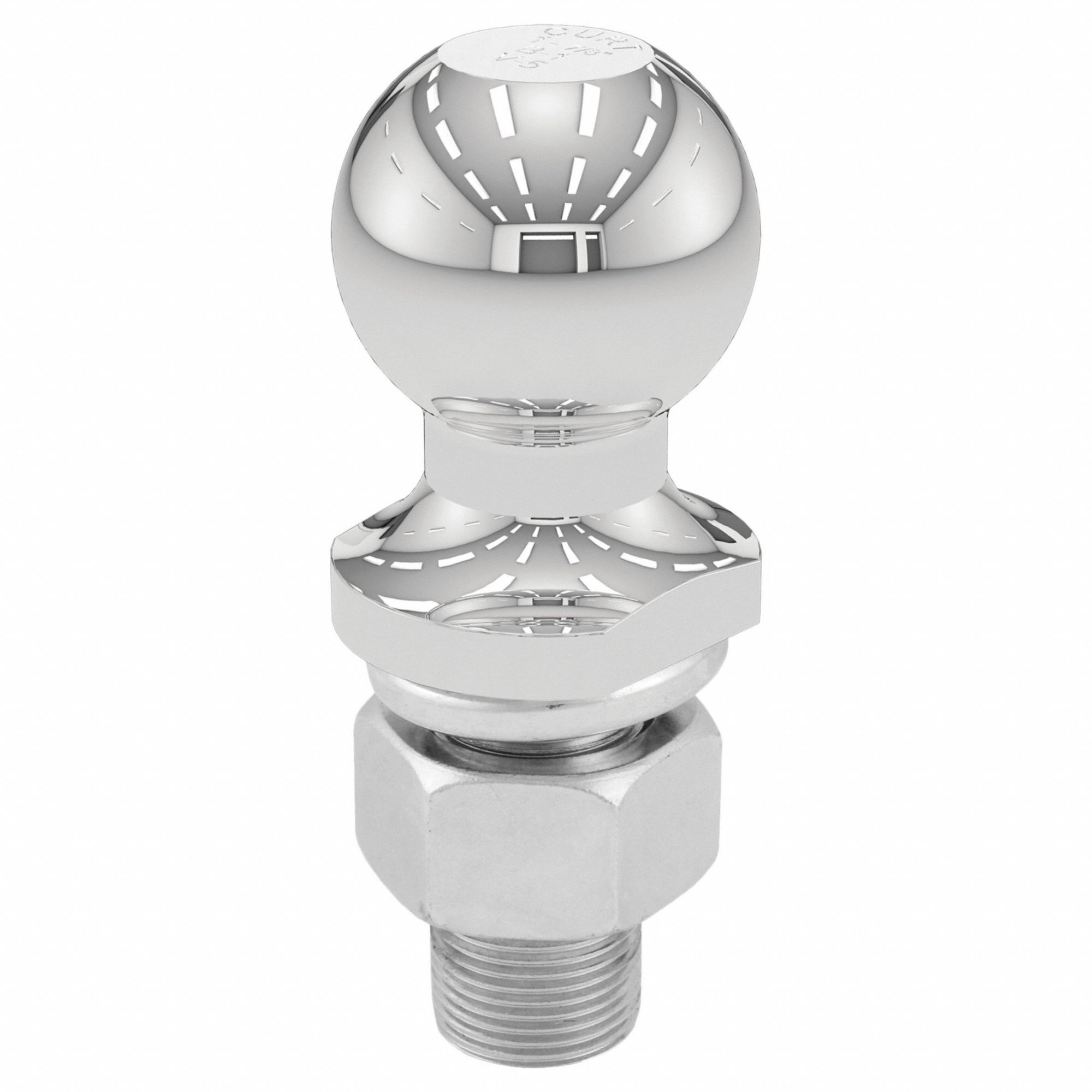 Trailer Ball: I/II, 3, 500 lb Gross Vehicle Wt Capacity, 1 7/8 in Ball Dia, Steel, Chrome