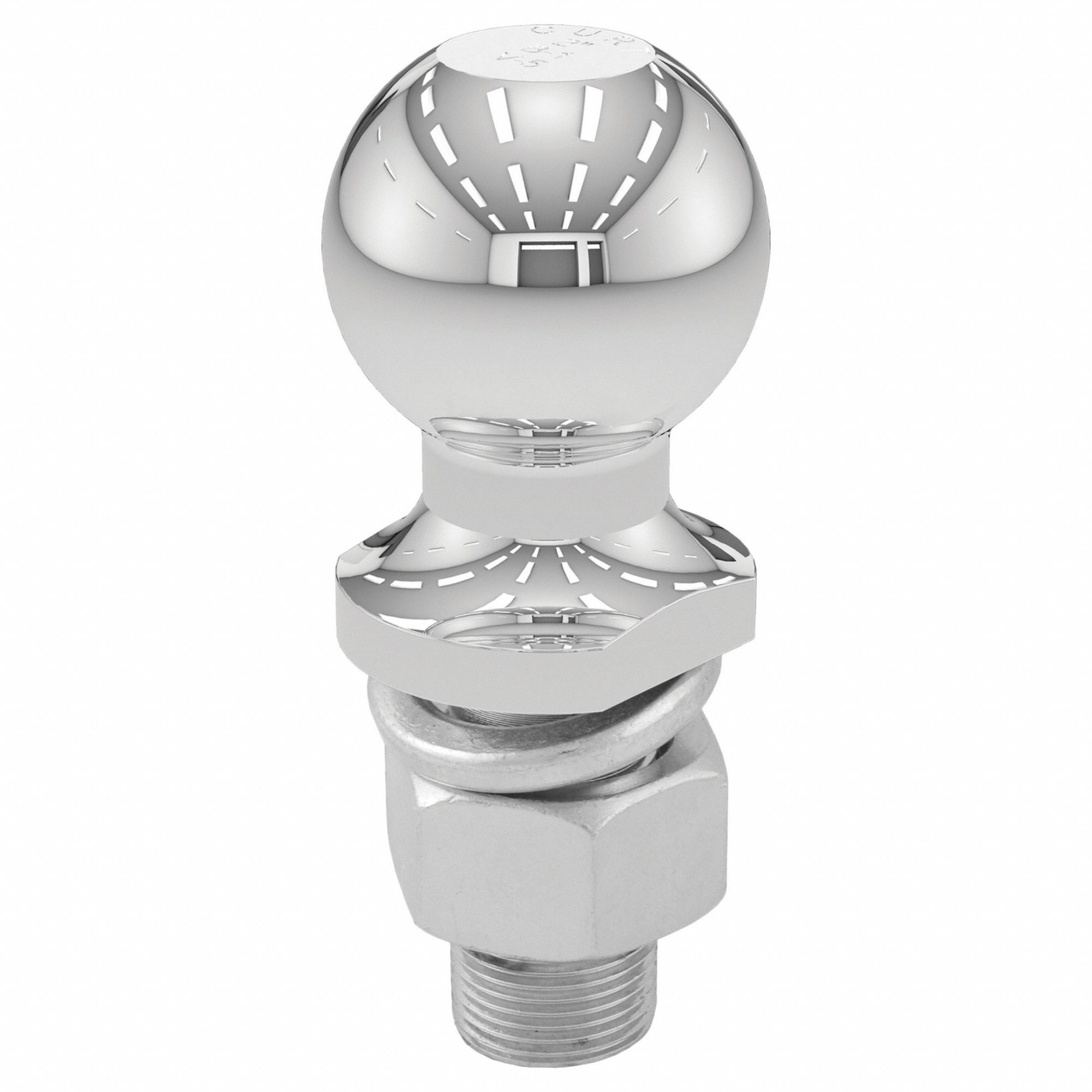 Trailer Ball: III/IV, 6, 000 lb Gross Vehicle Wt Capacity, 2 in Ball Dia, Steel, Chrome, Silver