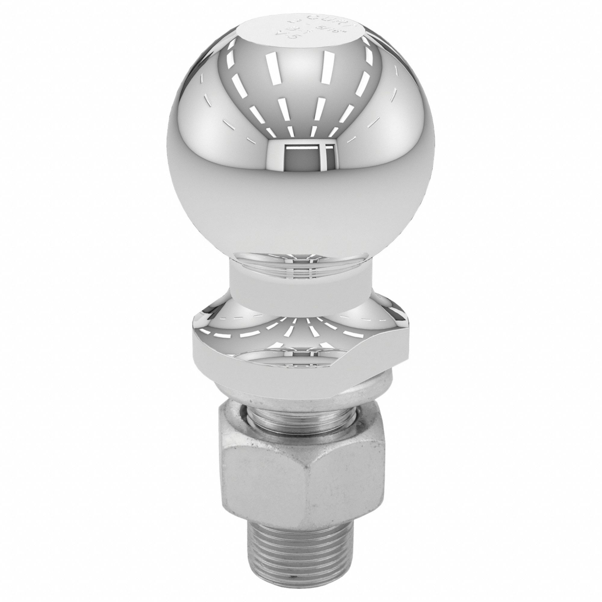 Trailer Ball: V, 7, 500 lb Gross Vehicle Wt Capacity, 2 5/16 in Ball Dia, Steel, Chrome, Silver