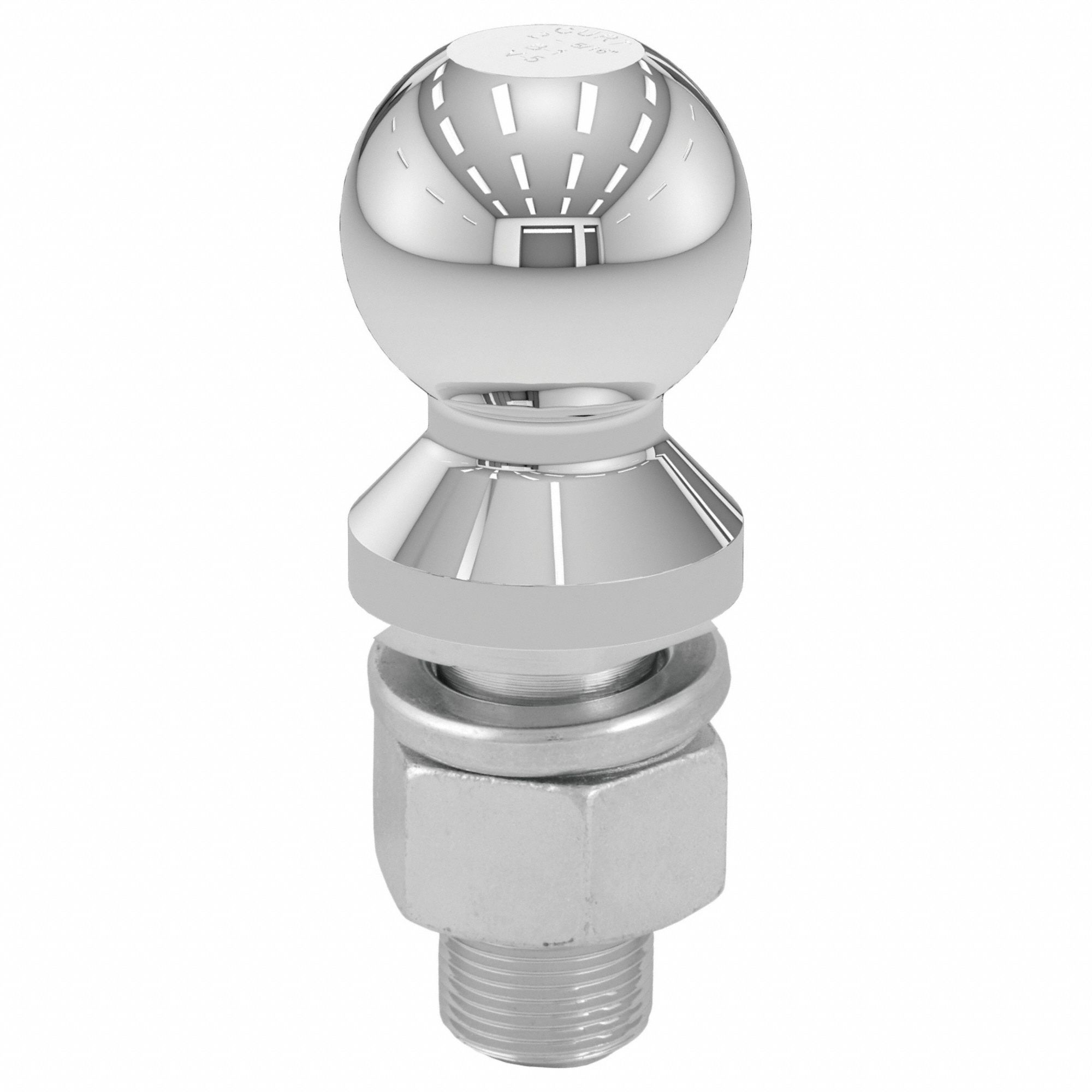 Trailer Ball: V, 20, 000 lb Gross Vehicle Wt Capacity, 2 5/16 in Ball Dia, Steel, Chrome