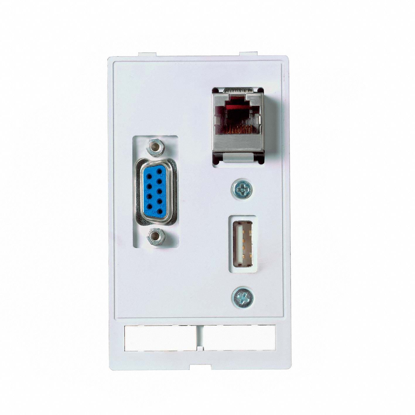 Data Insert: RJ45 Cat5E/SUB-D9/USB, 51 mm x 88 mm
