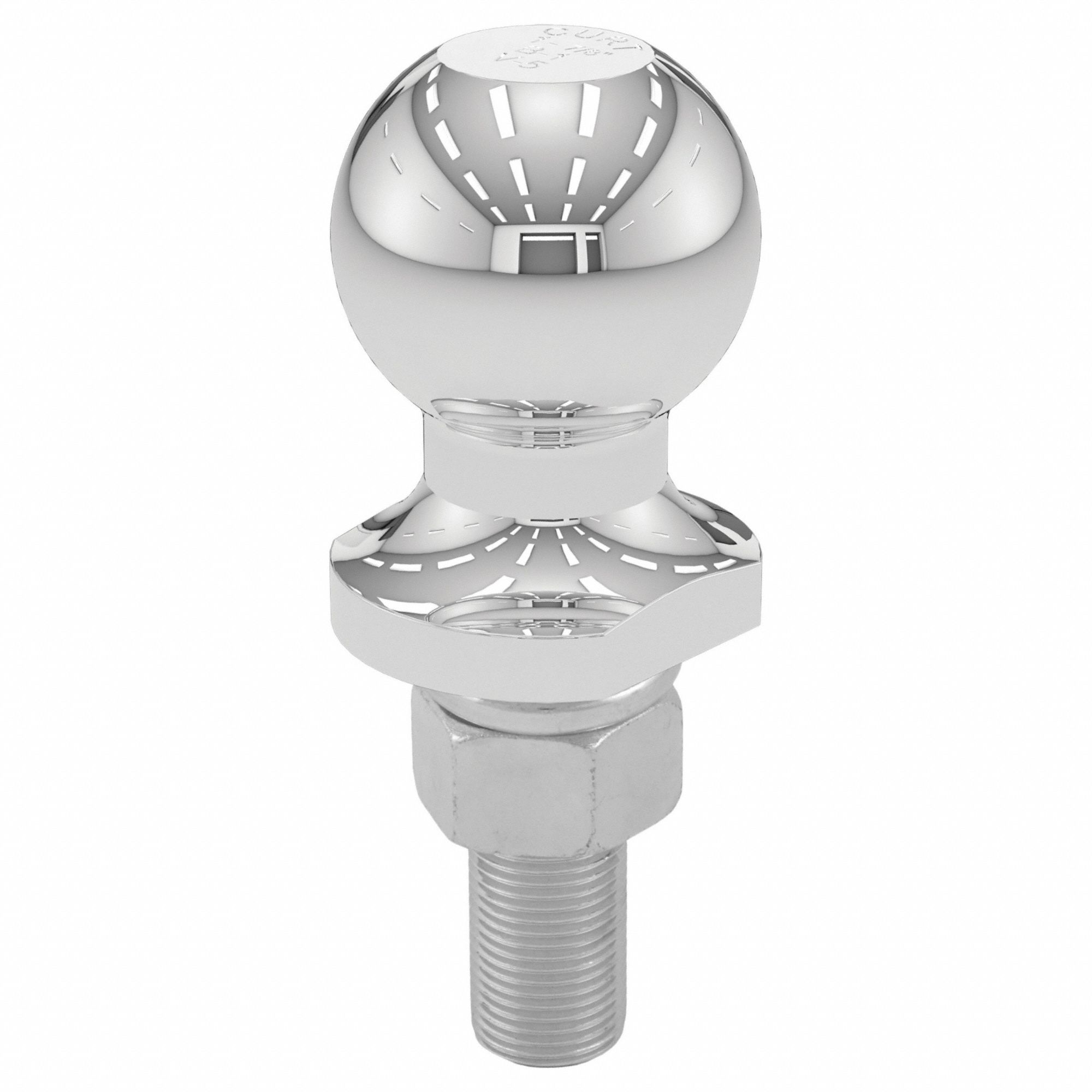 Trailer Ball: I/II, 2, 000 lb Gross Vehicle Wt Capacity, 1 7/8 in Ball Dia, Steel, Chrome