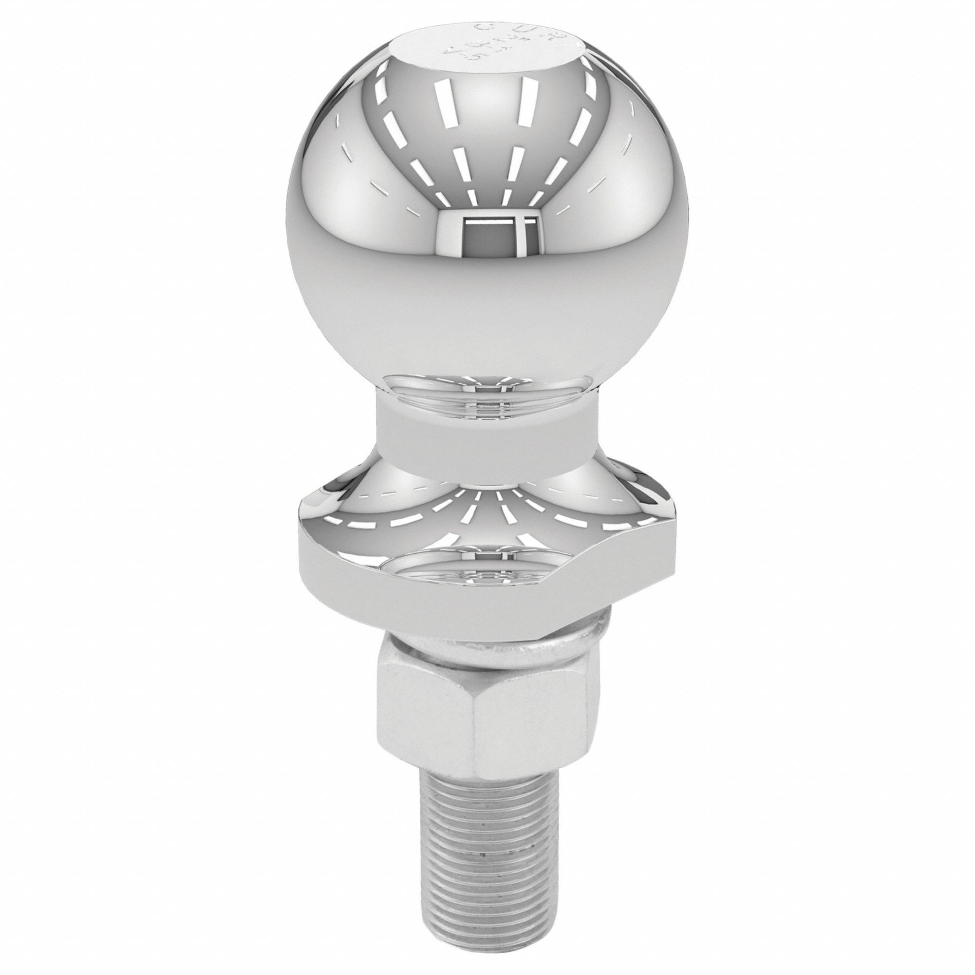 Trailer Ball: III/IV, 3, 500 lb Gross Vehicle Wt Capacity, 2 in Ball Dia, Steel, Chrome, Silver