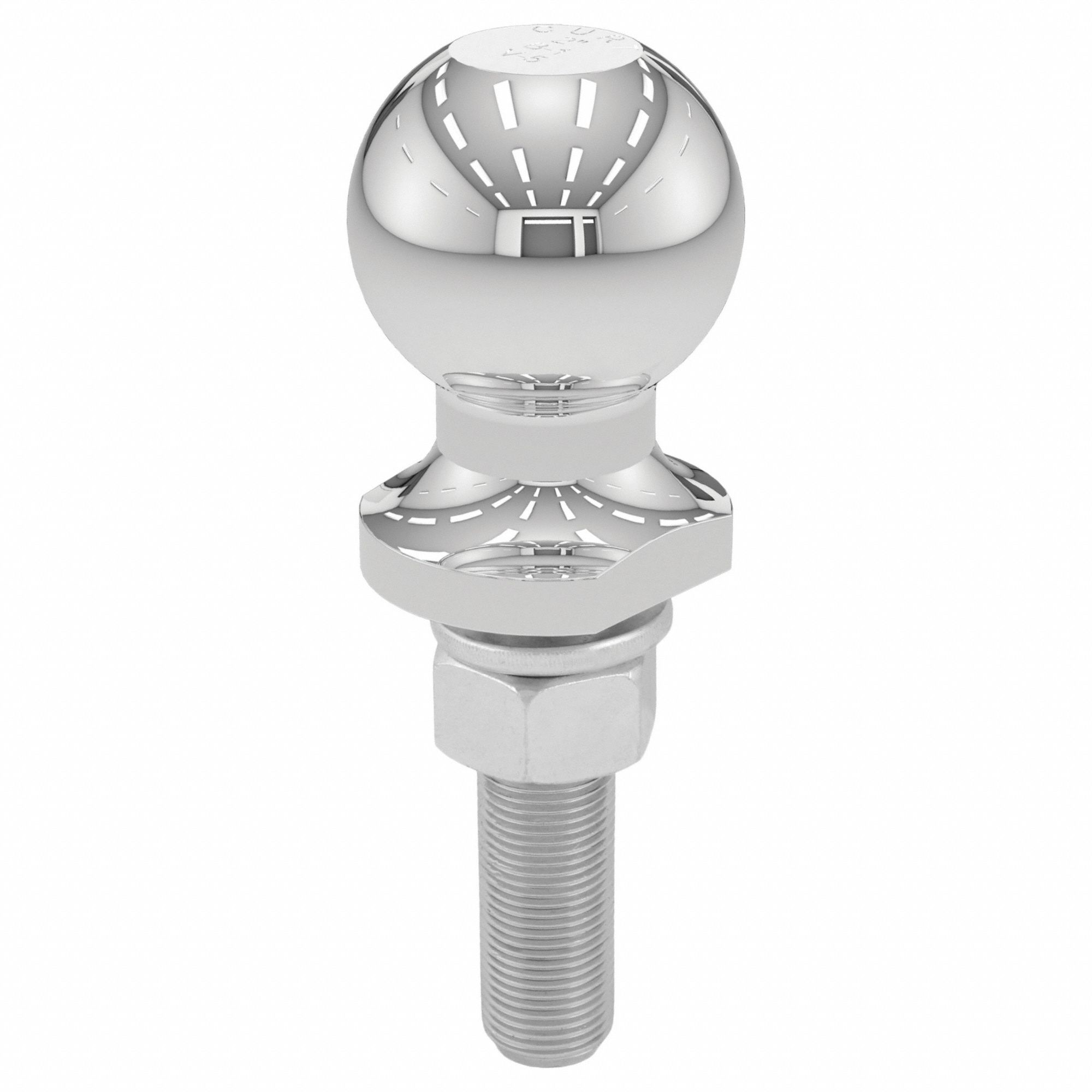 Trailer Ball: III/IV, 3, 500 lb Gross Vehicle Wt Capacity, 2 in Ball Dia, Steel, Chrome, Silver