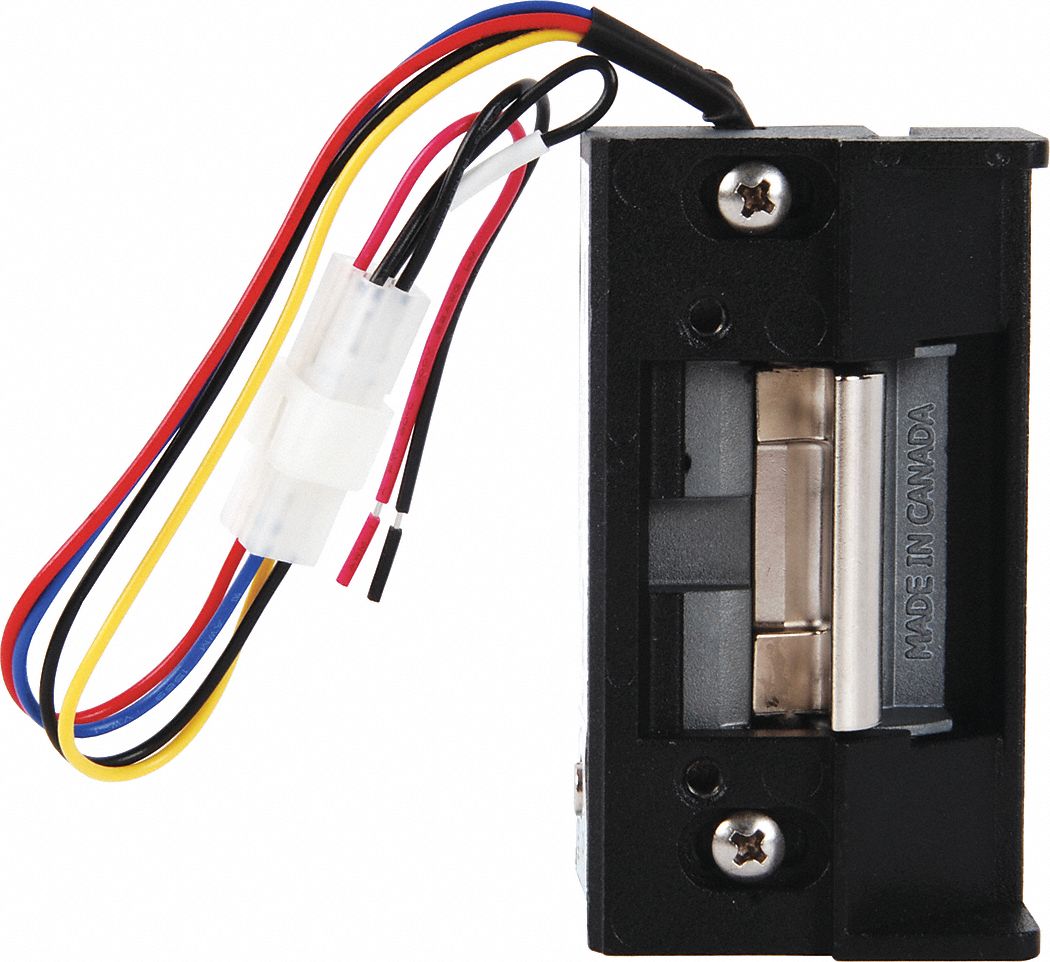 Electric Door Strike: 1 in Wd, 6 in Ht, Cylindrical/Mortise, Stainless Steel