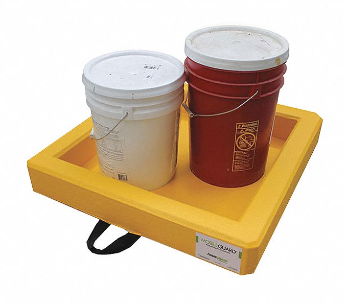 Compressable Foam Sidewall Spill Tray,  Spill Capacity, gal. 21 gal,  30 in L x 42 in W,  Yellow