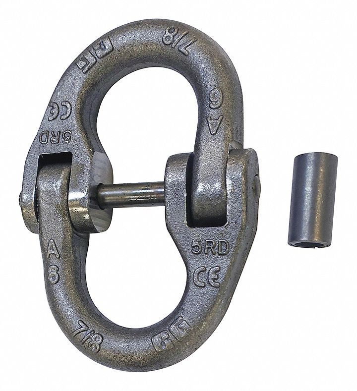 CROSBY Connecting Link: 80 Grade, Hammerlock, Alloy Steel, 7 13/16 in  Overall Lg, Connecting Link