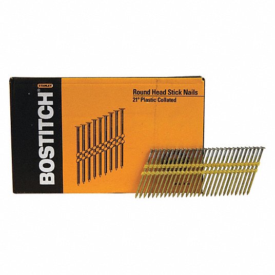 BOSTITCH, 3 in Lg, Full Round Head, Framing Nails - 400F90|RH-S10DR131HDG -  Grainger