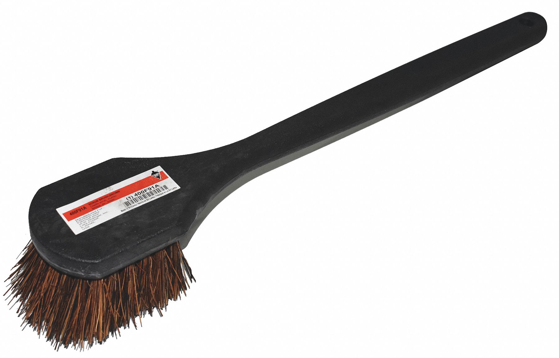 TOUGH GUY 20 inL Palmyra Long Handle Scrub Brush, Black 400F91400F91