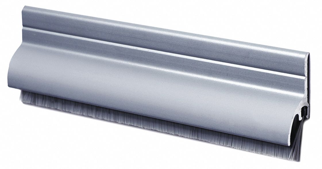 Aluminum Retainer Clear Aluminum with Gray Brush Insert 48 Length Pemko 085582 18100CNB48 Brush Seal 1 Width Aluminum