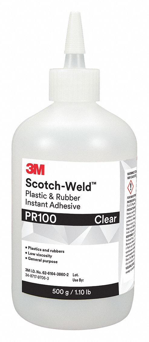 INSTANT ADHESIVE,FORPLASTIC/RUBBER,CLEAR