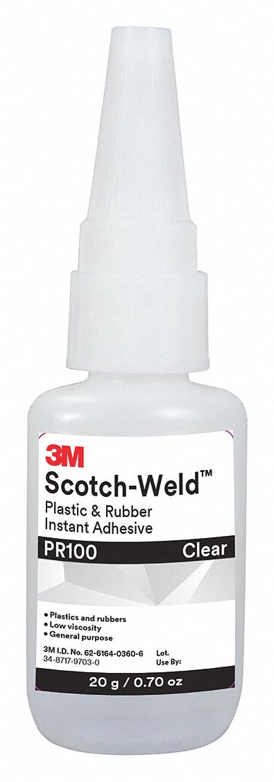 INSTANT ADHESIVE,FORPLASTIC/RUBBER,CLEAR