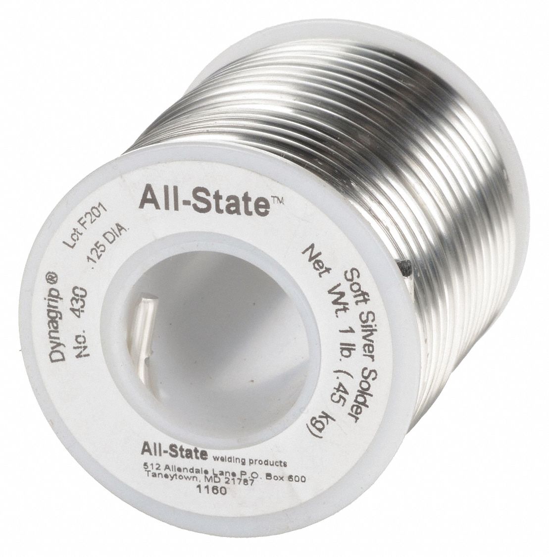 ALLSTATE Solder Wire 1/8 in x 1 lb, DynaGrip 430 400G9269070044