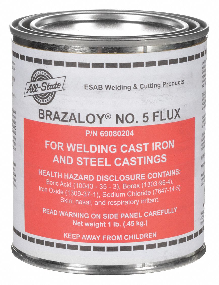 Brazing Flux: 1 lb, Can, Powder, FB3-F, All-State Brazaloy 5 Flux