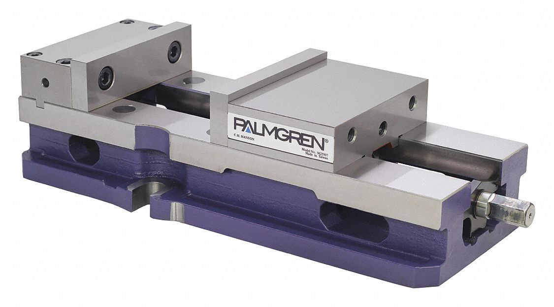 Machine Vise: 6 in Jaw Face Wd, 9 in Max Jaw Opening, 1 47/64 in Throat Dp, Smooth Face