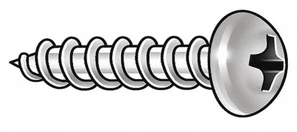ShtMtlScrw, ScrwSz#6, 18-8SS, 3/4"L, PK9000