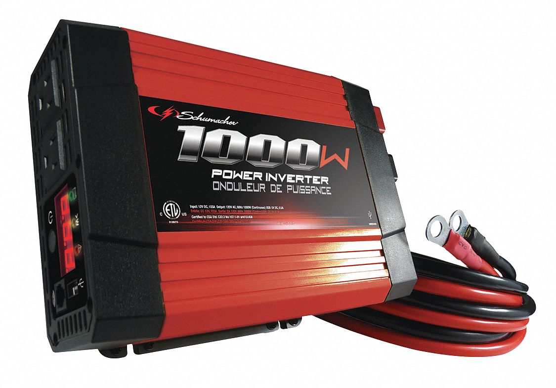 SCHUMACHER ELECTRIC Inverter Modified Sine Wave, Post, 1,000 W