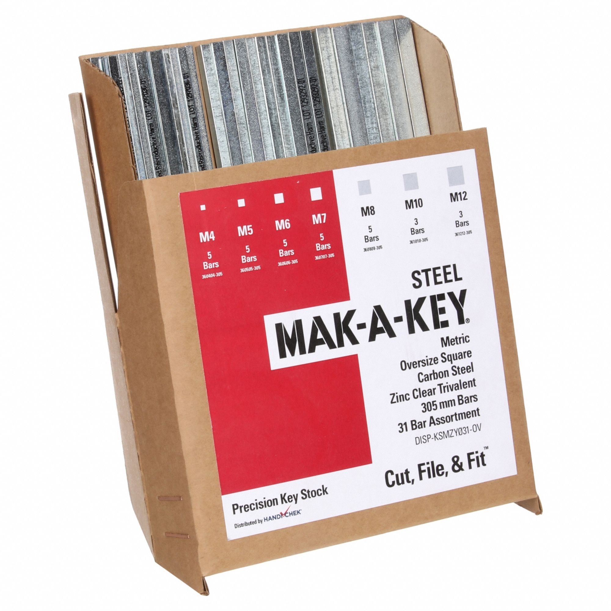 KEY STOCK ASSORTMENT, METRIC, 31 PIECES, STRAIGHT KEY STOCK ASSORTMENT, STEEL, UNGRADED
