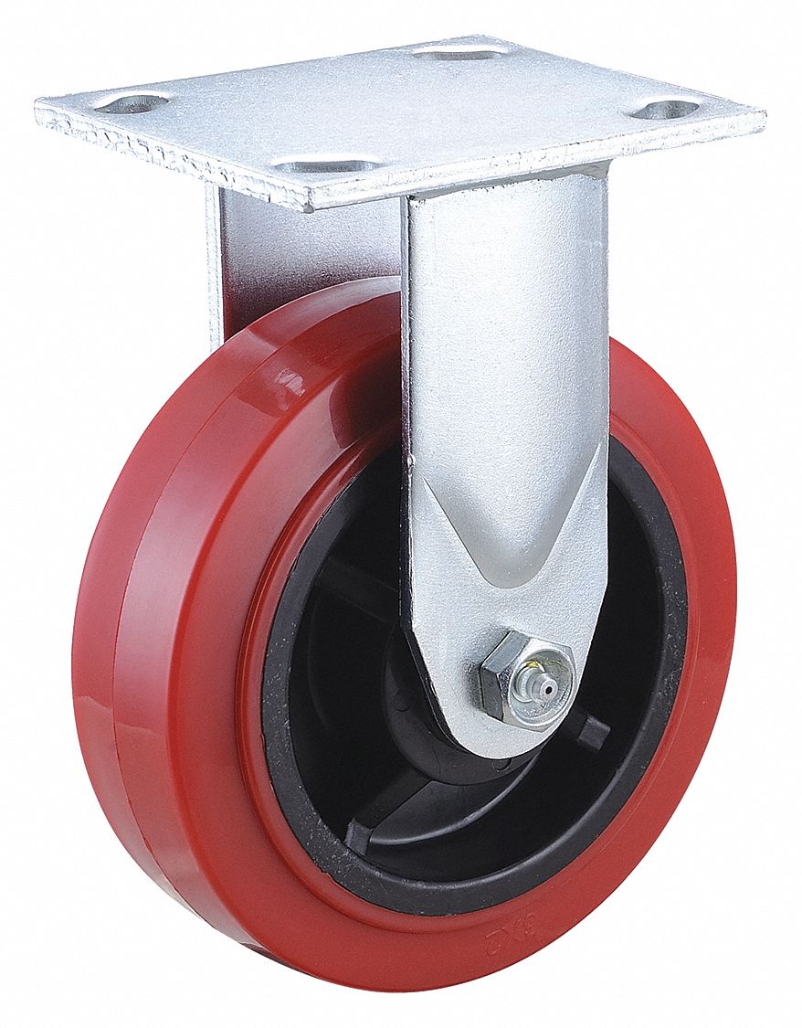 STANDARD PLATE CASTER, 6 IN WHEEL DIAMETER, 800 LB, 7½ IN MOUNTING H, RIGID CASTER