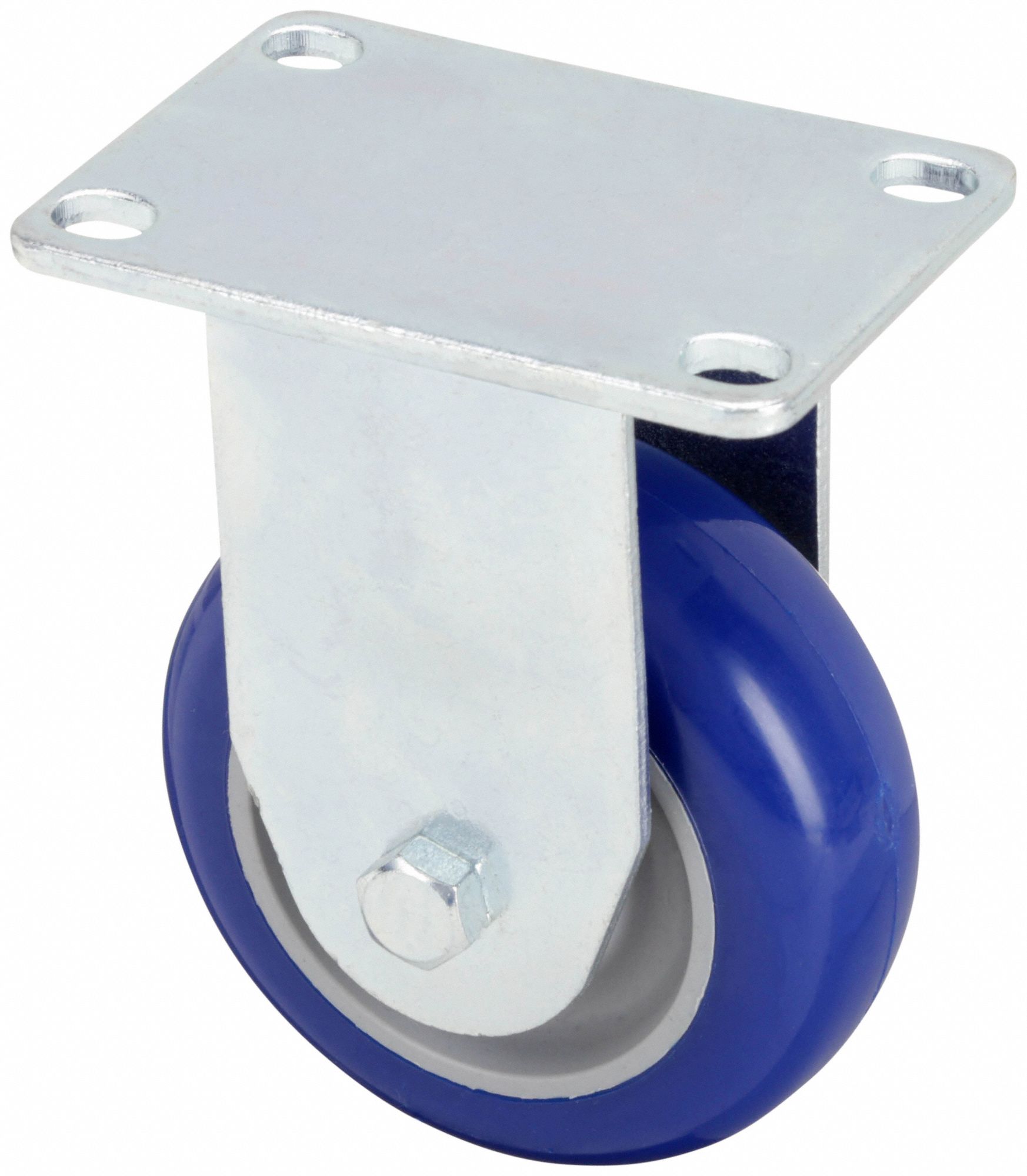 NSF-LISTED SANITARY PLATE CASTER, 3&frac12; IN WHEEL DIAMETER, 250 LB, RIGID CASTER, FIRM