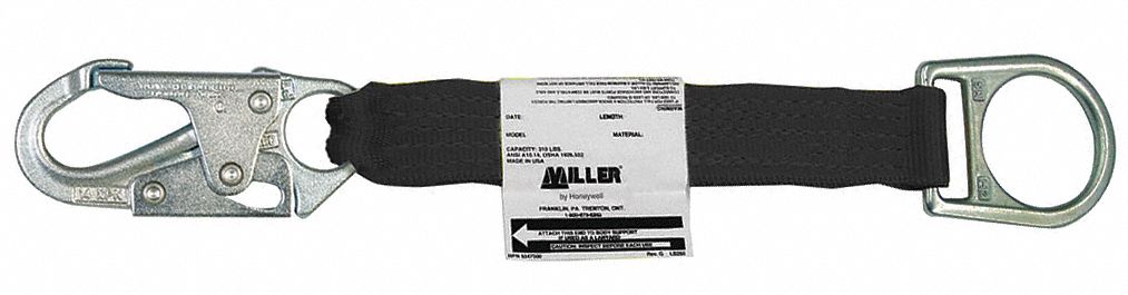 Miller 18 in. D-ring Restraint Lanyard Extension 8928-Z7/18INBK