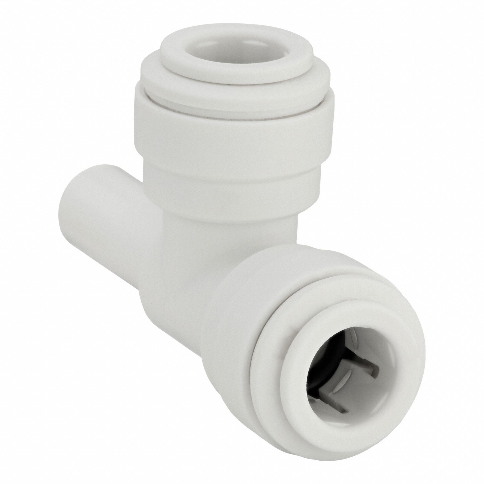 Push-Fit Tee Fitting: Tee, 3/8 in OD 3/8 in OD x 3/8 in OD Size, Polypropylene, 10 PK