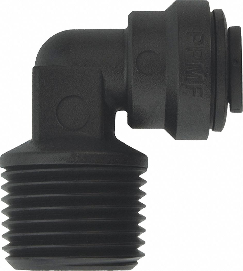 COUDE FIXE,NOIR,TAILLE TUYAU 1/4PO,PQ10