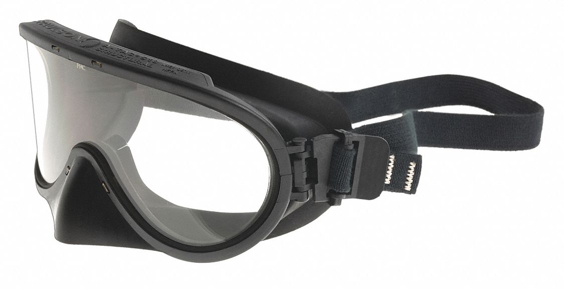 Fire Goggle: ANSI Dust/Splash Rating Not Rated for Dust or Splash, Indirect, Black, Clear