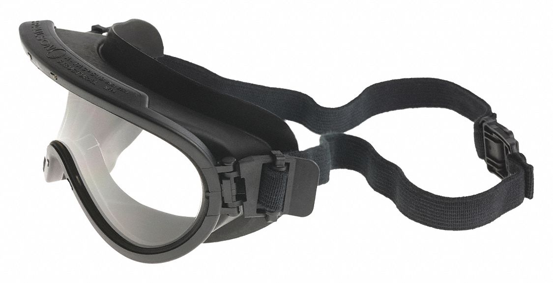 Fire Goggle: ANSI Dust/Splash Rating Not Rated for Dust or Splash, Indirect, Black, Clear
