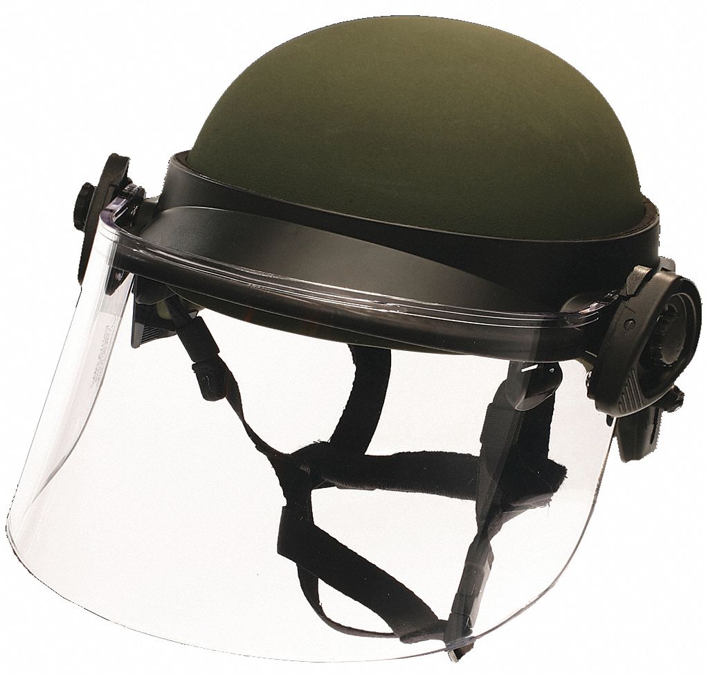 Riot Control Face Shield: Universal, Polycarbonate, Pivot