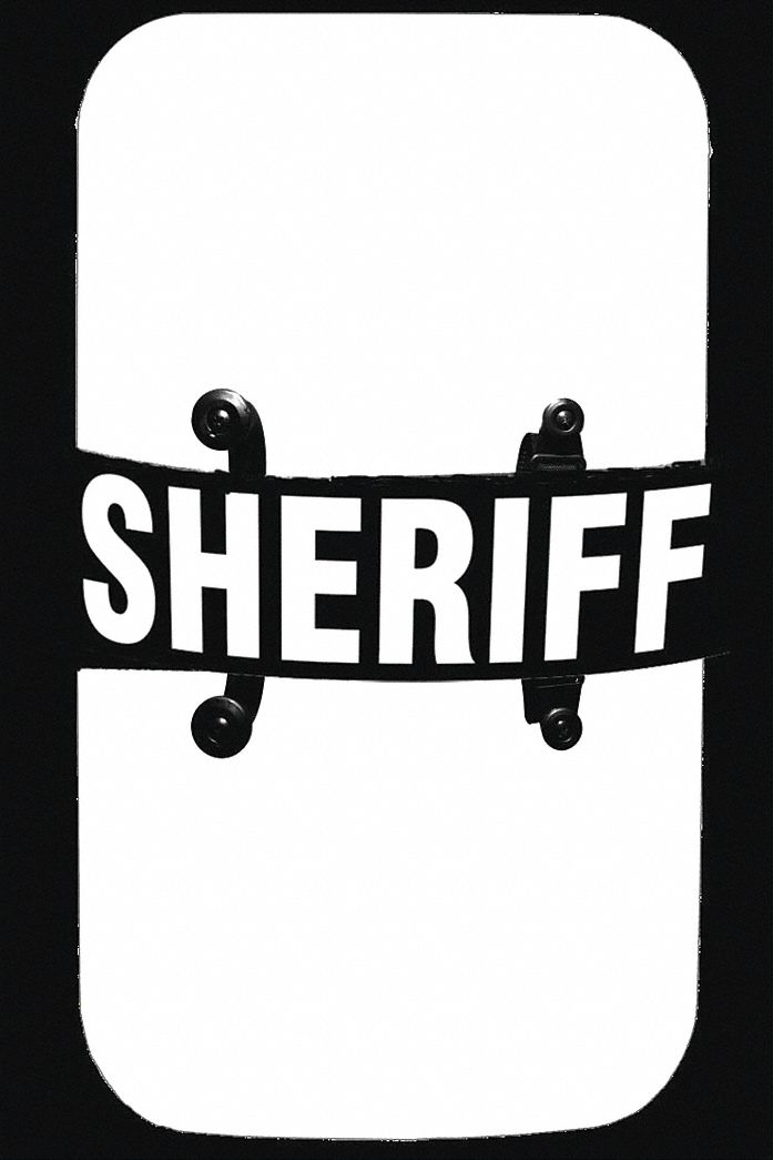 Riot Shield: Riot, 36 in Ht, 20 in Wd, 6 lb Wt, Black (Handle/Strap)/Clear (Shield)