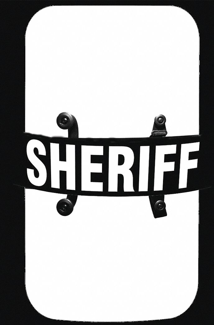 Riot Shield: Riot, 48 in Ht, 24 in Wd, 14 lb Wt, Black (Handle/Strap)/Clear (Shield)