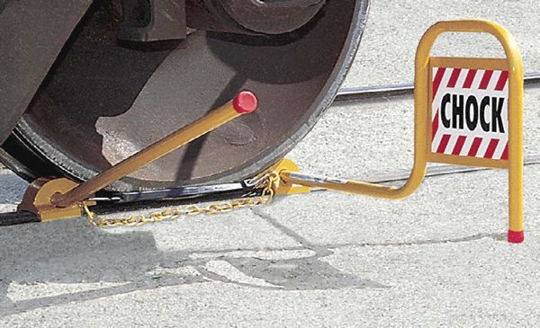 Wheel Chock: Steel, 31 in Overall Lg, 10 in Overall Wd, 14 1/8 in Overall Ht, 33, 000 lb Vehicle Wt