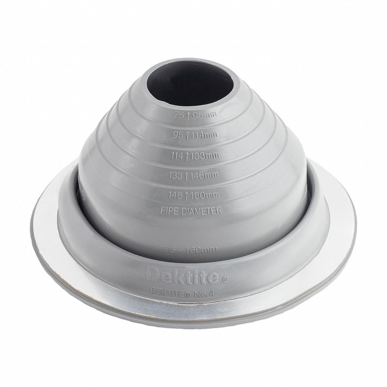 Flashing: For Pitched Roof, Round Base, 5 in L x 9 1/4 in W Base Size (Rectangular), For 1 Pipes