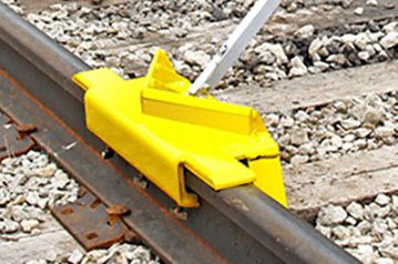 Rail Track Derailer: Derailer, Freight Car, 5 mph Speed - Max, Sign Included, Sign Holder