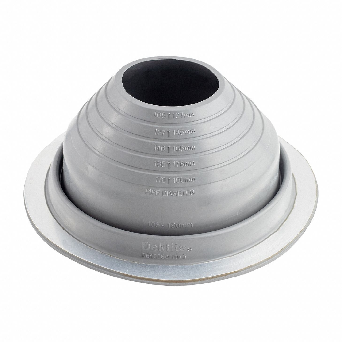 Flashing: For Pitched Roof, Round Base, 5 in L x 10 3/4 in W Base Size (Rectangular), For 1 Pipes