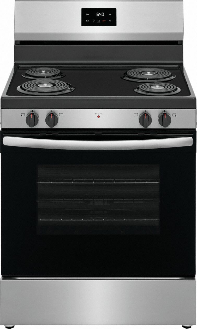 FRIGIDAIRE Freestanding Coil Range Stainless: Electric, 4 Burners