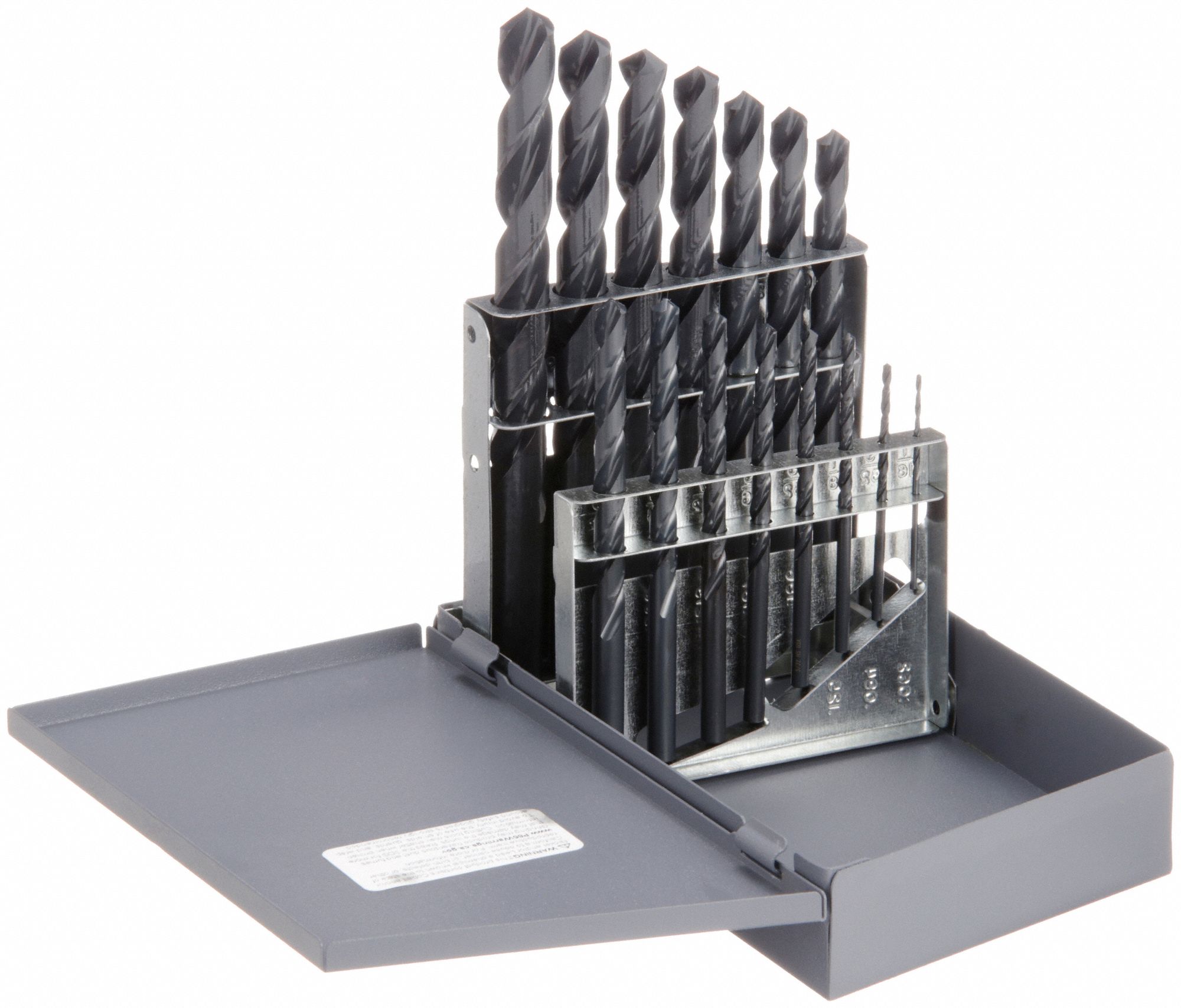 JOBBER LENGTH DRILL BIT SET, 1/16 IN SMALLEST BIT, ½ IN LARGEST BIT, ASME