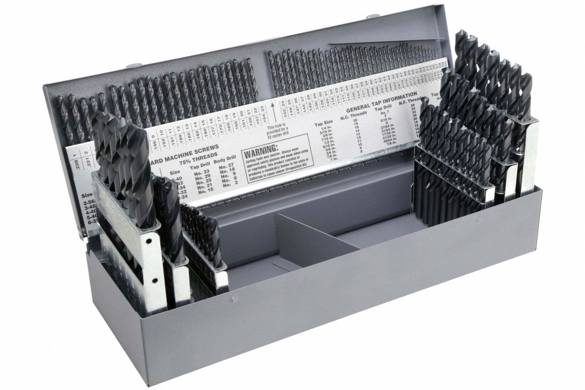 JOBBER LENGTH DRILL BIT SET, 1/16 IN SMALLEST BIT, ½ IN LARGEST BIT, ASME