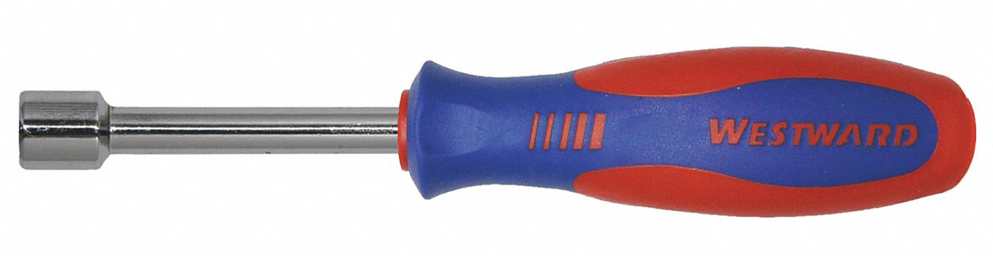 HOLLOW ROUND SHANK NUT DRIVER, 12 MM TIP SIZE, 7 1/2 IN OVERALL L, 3 IN BOLT CLEARANCE