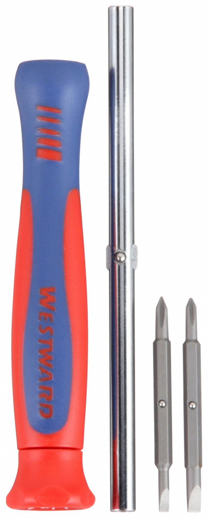 WESTWARD MultiBit Screwdriver, Phillips, Slotted, Ball Bearing, Alloy
