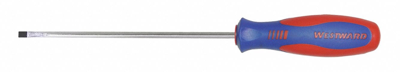 GENERAL PURPOSE SLOTTED SCREWDRIVER, 3/16 IN TIP SIZE, 10 IN OVERALL L, 6 IN SHANK L
